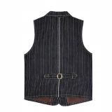 Men's Denim Vest-Yarn-dyed striped vest (2)