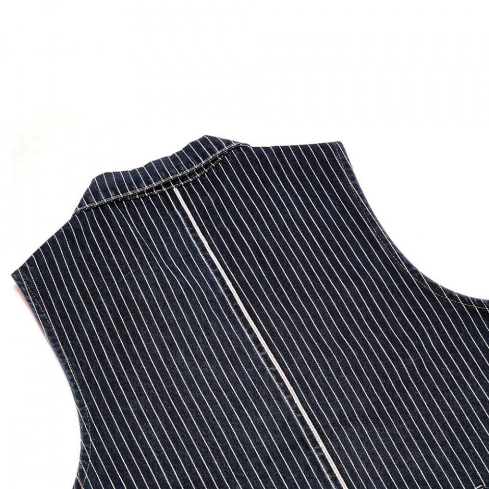 Men's Denim Vest-Yarn-dyed striped vest (6)