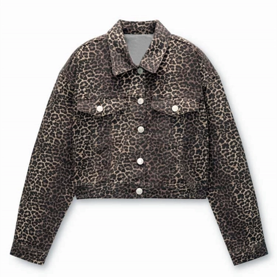 Men's Digital leopard print Jacket-Cotton Twill