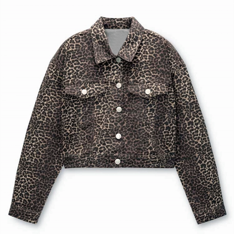 Men's Digital leopard print Jacket-Cotton Twill