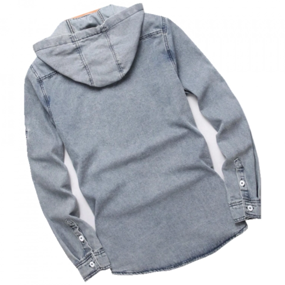 Men's Hooded shirt-Cotton denim (2)