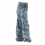 Men's Jacquard denim Jeans-Camouflage pattern (2)