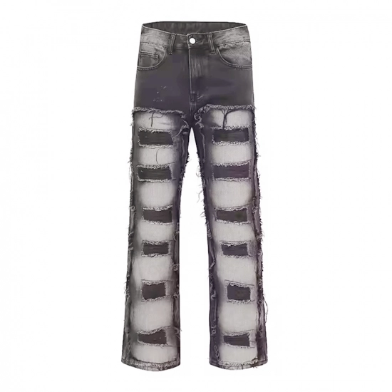 Men's Jeans Denim Jeans-Loose edge with many pieces
