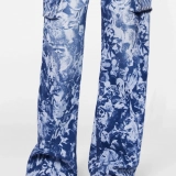 Men's Jeans Digital printing Cotton Twill   Pants (4)