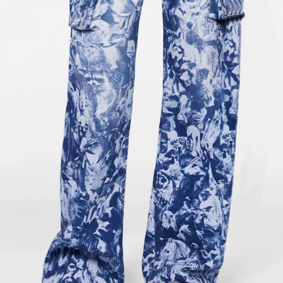 Men's Jeans Digital printing Cotton Twill   Pants (4)