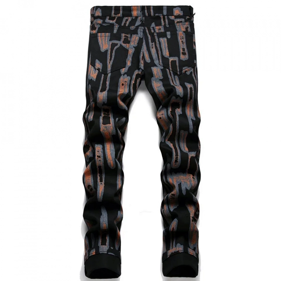 Men's Jeans Digital printing Twill  Pants (3)