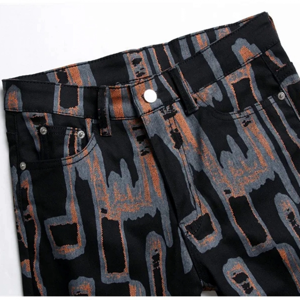 Men's Jeans Digital printing Twill  Pants (5)