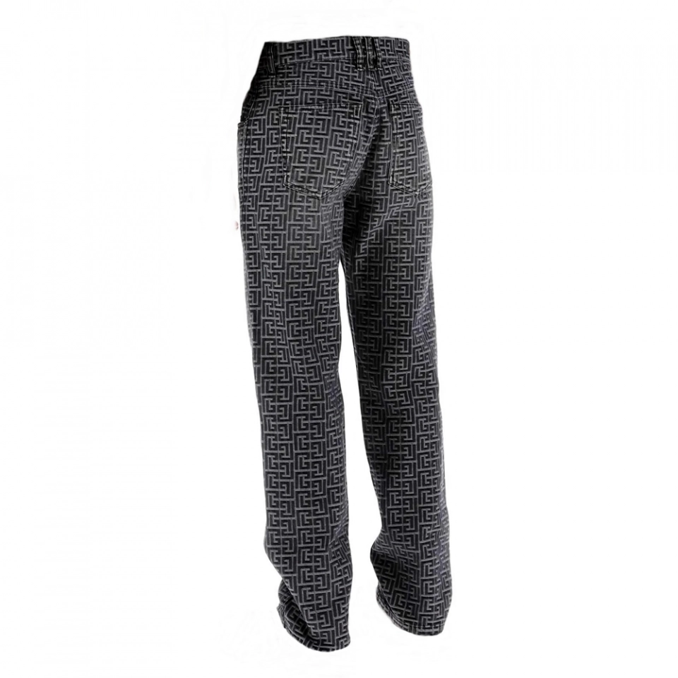 Men's Jeans Jacquard Denim Jeans (2)