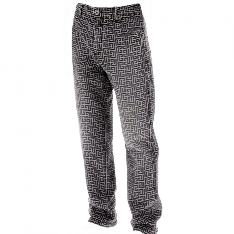 Men's Jeans Jacquard Denim Jeans (3)