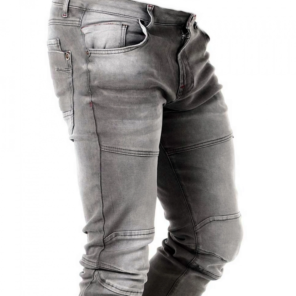 Men's Jeans -Multi-lapel seam stretch denim (4)