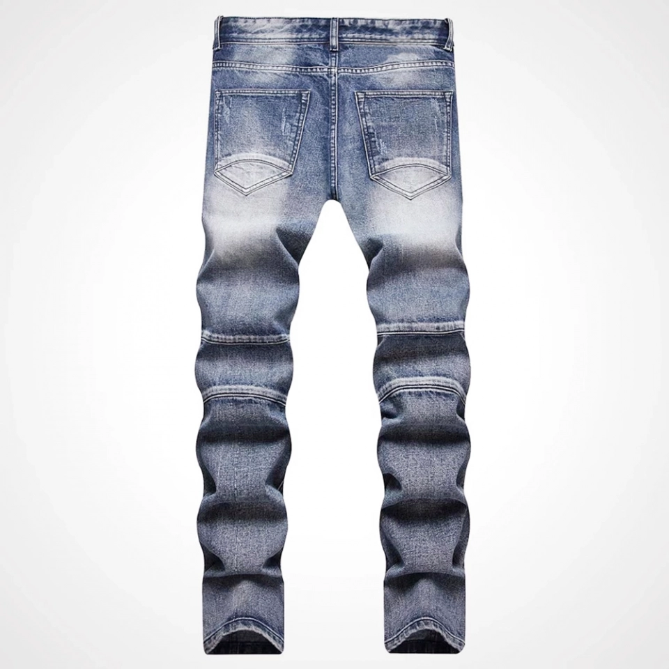 Men's Jeans-Pleats - flaps Long  Pants (2)