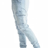 Men's Jeans Stretch Cargo Denim Jeans (3)
