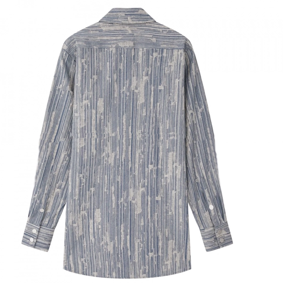 Men's Yarn-dyed striped denim shirt (2)