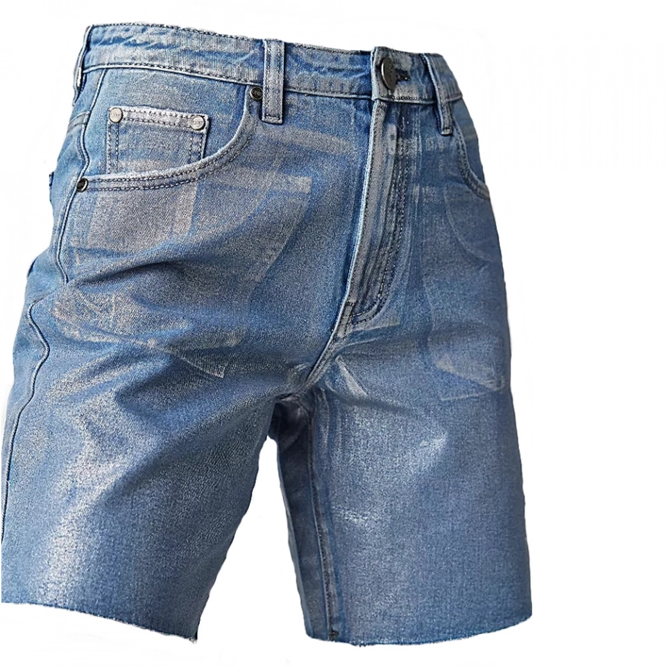 Metallic silver rubber print Short (2)