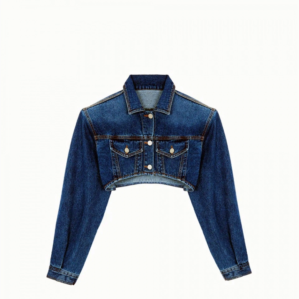 Mini short long sleeve denim jacket