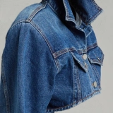 Mini short long sleeve denim jacket (2)