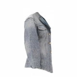 Offset print glitter polka dot denim jacket (4)