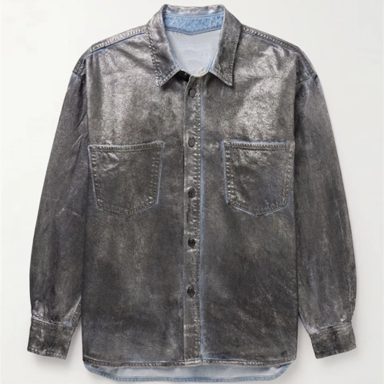 pigment gel denim shirt for men