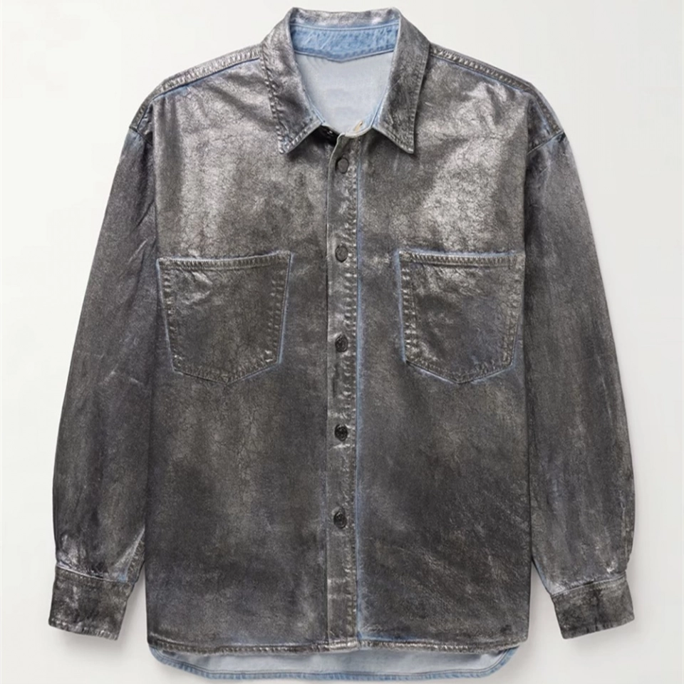 pigment gel denim shirt for men