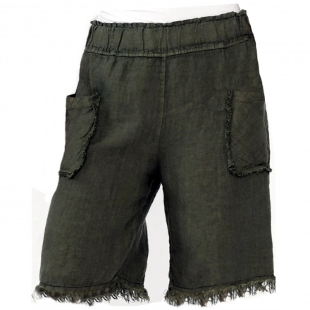 Ramie cotton dyed shorts -Garment Dye