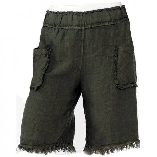 Ramie cotton dyed shorts -Garment Dye