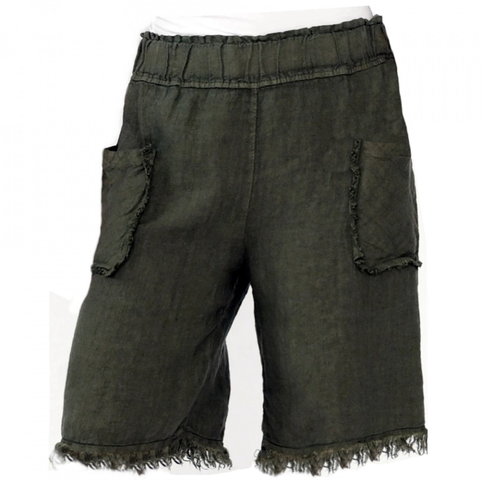 Ramie cotton dyed shorts -Garment Dye