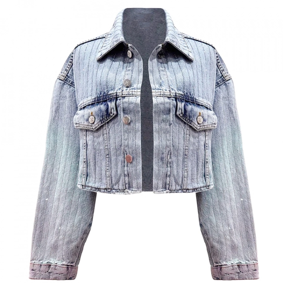 Rhinestone denim jacket