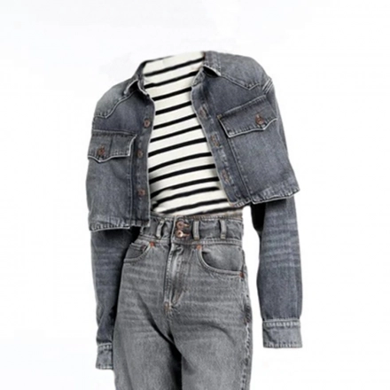 Short denim jacket - Acid wash