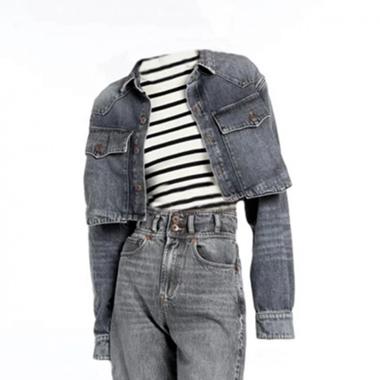 Short denim jacket - Acid wash