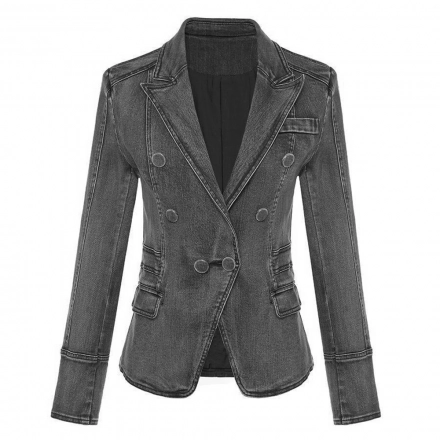 Suit-style denim jacket
