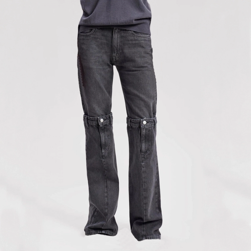 Women's Button straight leg jeans (2)