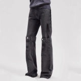Women's Button straight leg jeans (4)