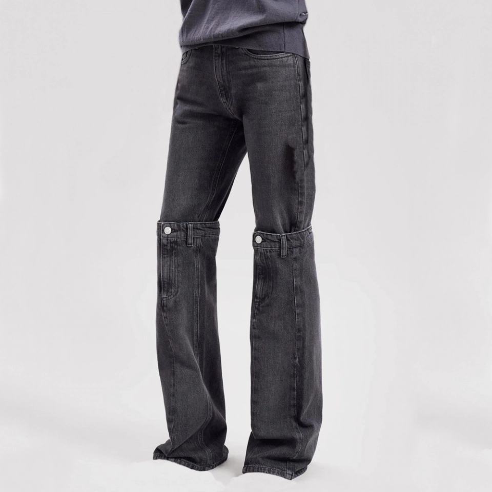 Women's Button straight leg jeans (4)