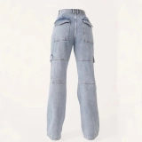 Women's Cargo Denim Jeans (3)