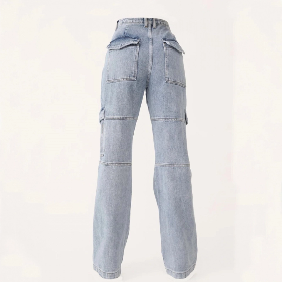 Women's Cargo Denim Jeans (3)