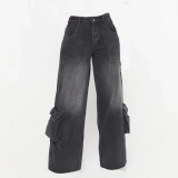Women's Cargo Denim Jeans (2)