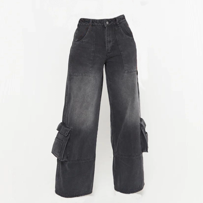 Women's Cargo Denim Jeans (2)
