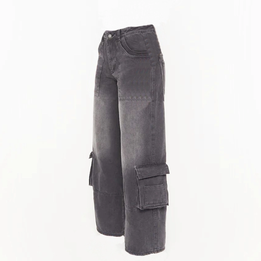 Women's Cargo Denim Jeans (3)
