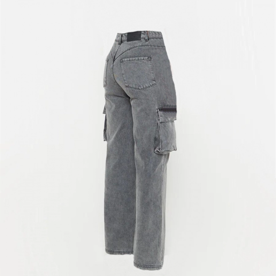 Women's Cargo Denim Jeans (3)