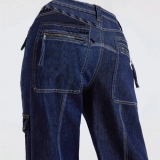 Women's Cargo Denim Jeans (4)