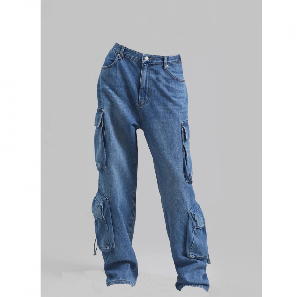 Women's Cargo Denim Jeans (3)