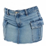 Women's Cargo denim Mini Skrit (2)