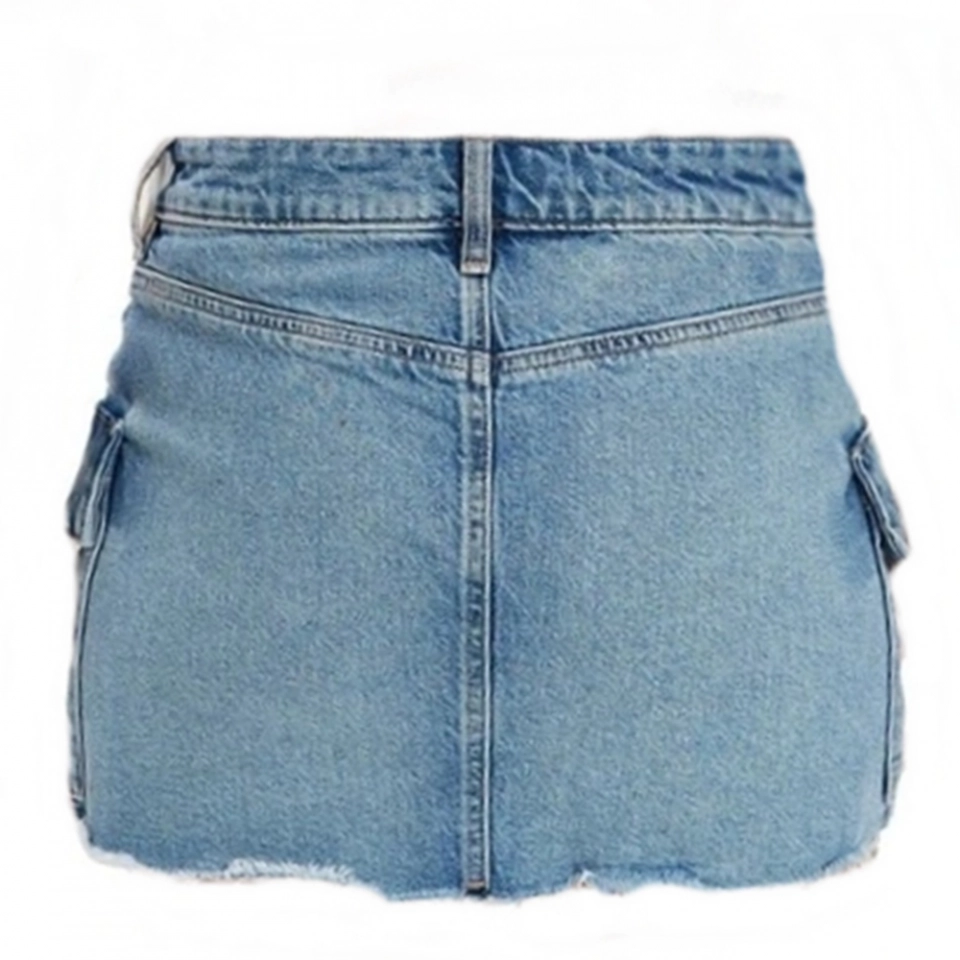 Women's Cargo denim Mini Skrit (3)
