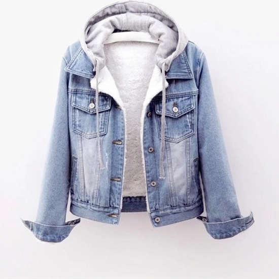 Women's Denim Hoodie Jacket