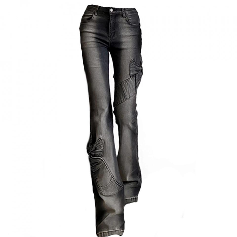 Women's Denim Irregular patch Jeans (2)