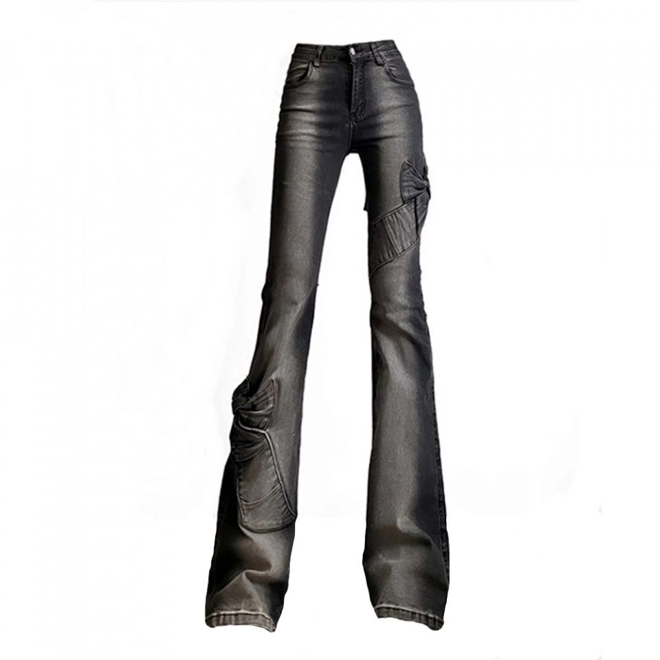 Women's Denim Irregular patch Jeans (3)