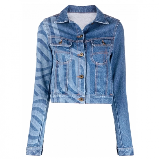 Women's Denim Jacket-Laser Print