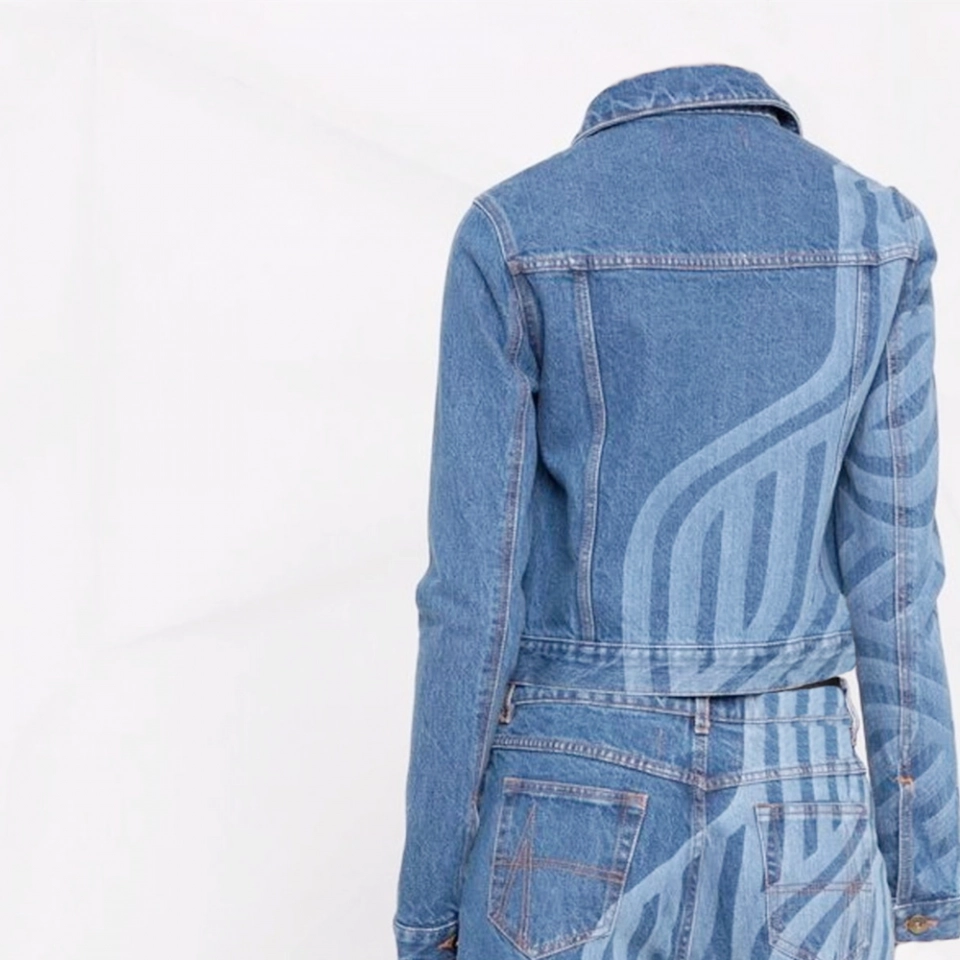 Women's Denim Jacket-Laser Print (3)