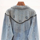 Women's Denim Jacket-Rhinestone effect (5)