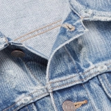 Women's Denim Jacket-Sleeve puzzle color print (4)